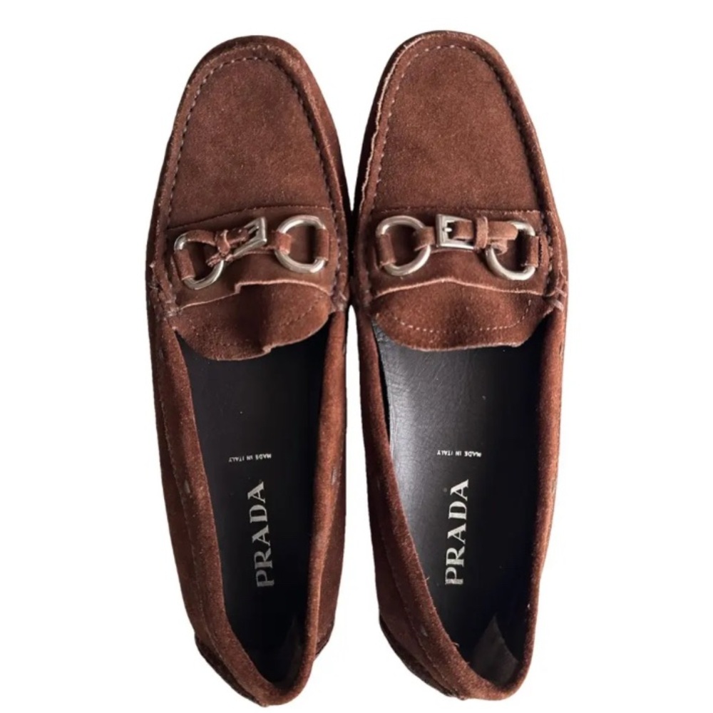 Prada Brown Suede Driving Shoes / Loafers